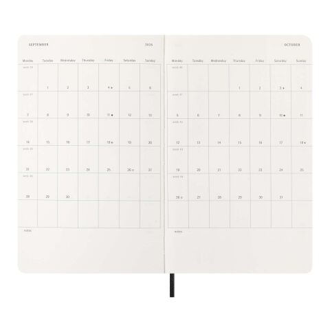 Moleskine soft cover 12 month L daily planner Standard | Black | No Branding | not available | not available