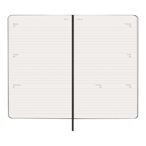 Moleskine horizontal hard cover 12 month L weekly planner Standard | Solid black | not available | No Branding | not available | not available