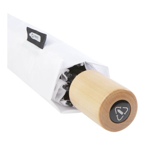 Birgit 21'' foldable windproof recycled PET umbrella Standard | White | Not applicable | No Branding | not available | not available | not available