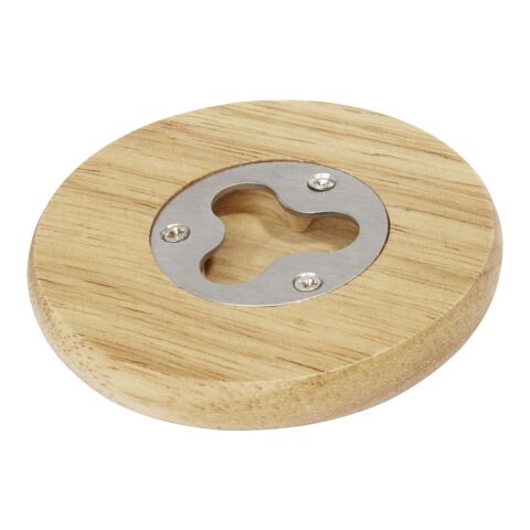 Scoll wooden coaster with bottle opener Standard | Natural | No Branding | not available | not available