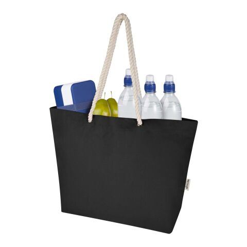 Florida 270 g/m² GRS recycled beach tote bag 18L Standard | Solid black-Solid black | not available | No Branding | not available | not available | not available