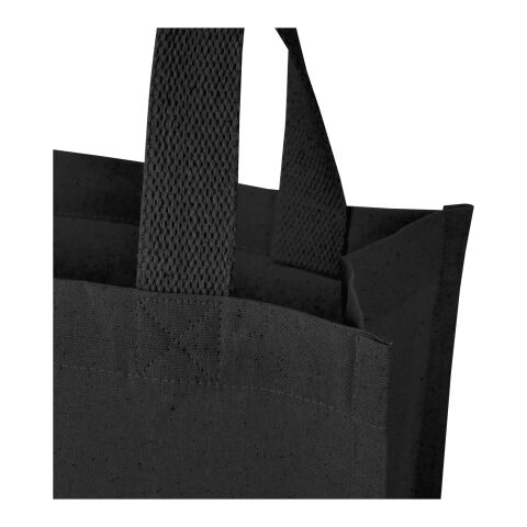 Odessa 220 g/m² GRS recycled cotton mini gusset tote bag 9L Standard | Solid black | not available | No Branding | not available | not available | not available
