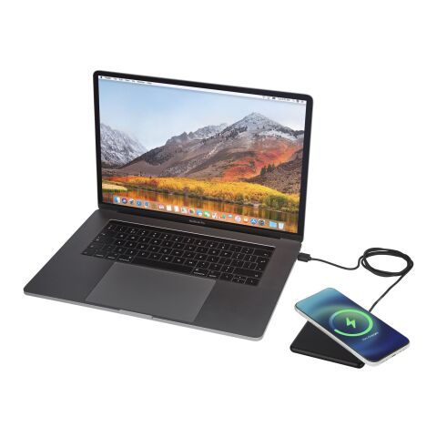 Loop 10W recycled plastic wireless charging pad Standard | Solid black | No Branding | not available | not available