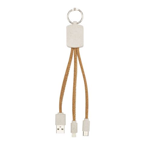 Bates wheat straw and cork 3-in-1 charging cable Standard | Natural | No Branding | not available | not available