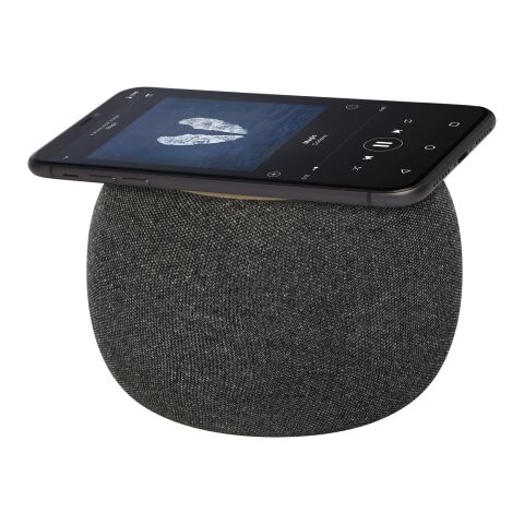 Ecofiber bamboo/RPET Bluetooth® speaker and wireless charging pad Standard | Natural-Grey | No Branding | not available | not available