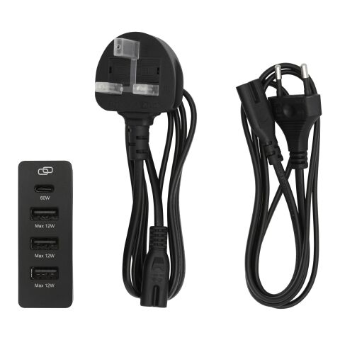 ADAPT 72W recycled plastic PD power station Standard | Solid black | No Branding | not available | not available