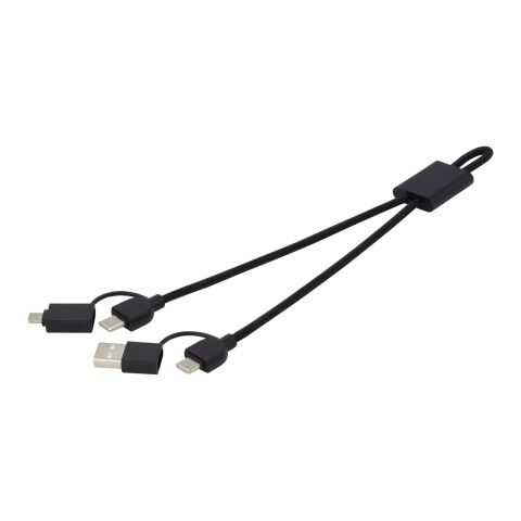 Connect 6-in-1 45W RCS recycled aluminium fast charging cable Standard | Solid black | No Branding | not available | not available