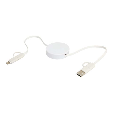 Citala 5-in-1 recycled plastic 90 cm retractable data sync and 40W fast charge cable Standard | white | No Branding | not available | not available