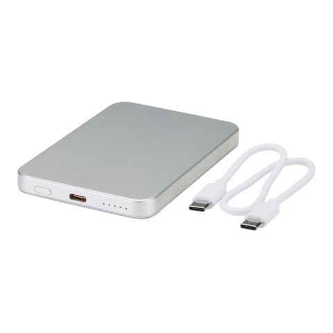 Avis 5000 mAh RCS recycled aluminium magnetic power bank  Silver
