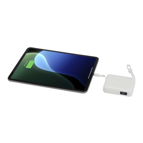Acrux 10.000 mAh 35W tablet power bank with built in Type-C cable - made from recycled plastic Standard | White | No Branding | not available | not available
