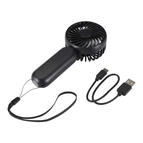 Aervia recycled plastic portable fan Solid black