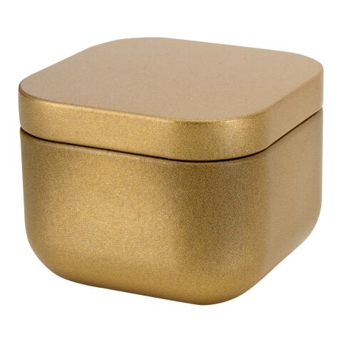 Tindra square tin candle with vanilla aroma Gold