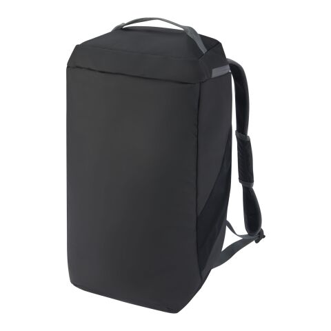 Aqua GRS recycled water resistant duffel backpack 35L Standard | Solid black | No Branding | not available | not available | not available
