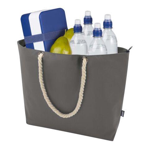 Panama GRS recycled beach cooler tote bag with cord handles Standard | Grey | No Branding | not available | not available