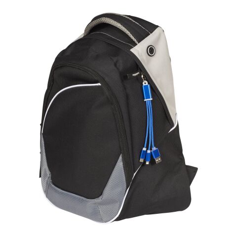 Metal 3-in-1 charging cable with keychain Standard | Royal blue | No Branding | not available | not available