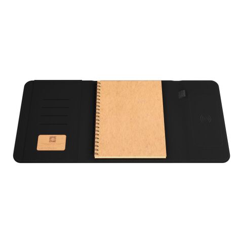 SCX.design O18 A5 notebook with 5W wireless 4000 mAh powerbank and light-up logo Solid black | No Branding | not available | not available