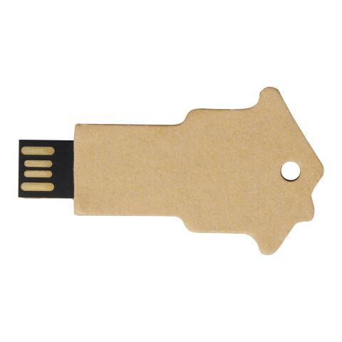 House-shaped recycled paper USB 2.0 Kraft brown | No Branding | not available | not available | 1 GB