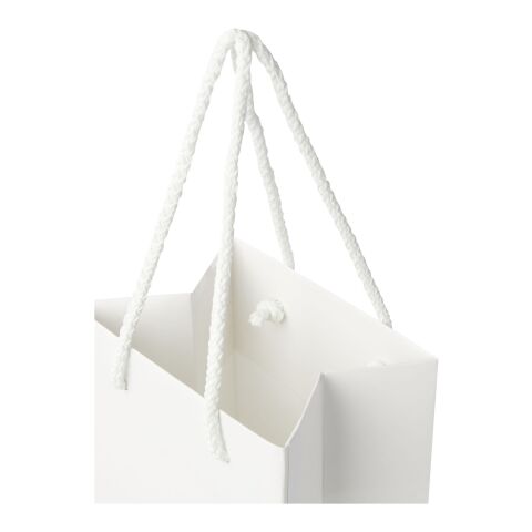 Handmade 170 g/m2 integra paper wine bottle bag with plastic handles white | No Branding | not available | not available
