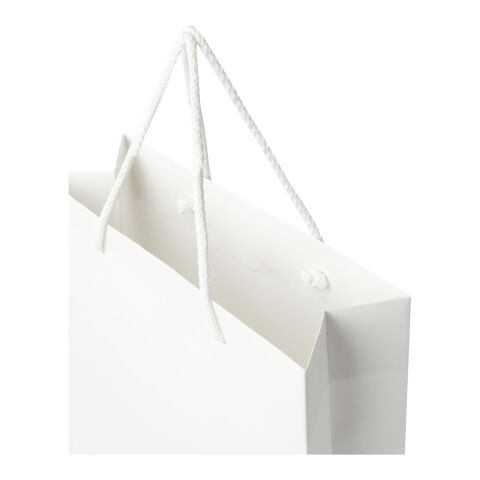 Handmade 170 g/m2 integra paper bag with plastic handles - large white | No Branding | not available | not available