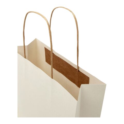 Agricultural waste 150 g/m2 paper bag with twisted handles - small Ivory white | No Branding | not available | not available