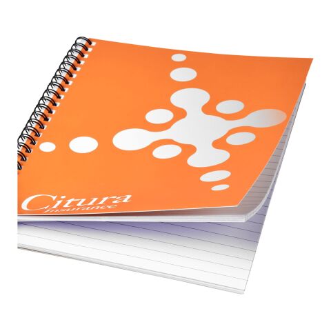 Desk-Mate® A5 notebook synthetic cover White | Lithography | Back of sheets (Portrait spine right) | 148 mm x 210 mm