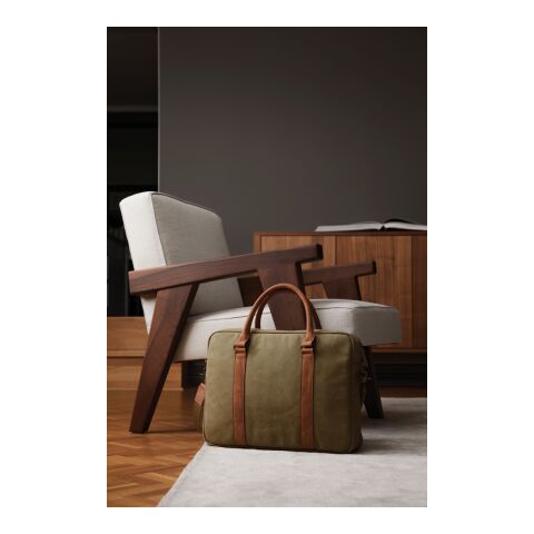 VINGA Bosler canvas computer bag green | No Branding | not available | not available