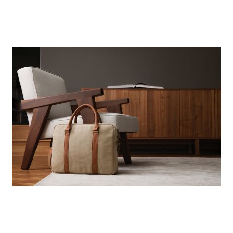 VINGA Bosler canvas computer bag brown | No Branding | not available | not available