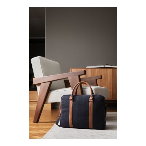 VINGA Bosler canvas computer bag navy | No Branding | not available | not available