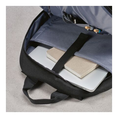 Vilnius Backpack 18L rPET. Front pocket. Fits 17&quot; Laptop Solid black | No Branding | not available | not available | not available