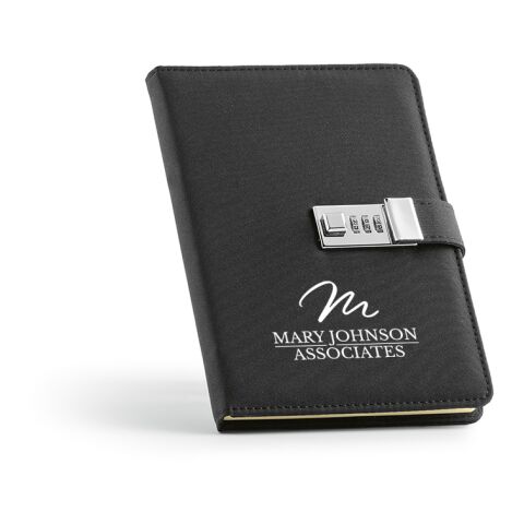 Melville A5 Notebook rPET. Metal lock and 70gsm FSC 192 pages Black | No Branding | not available | not available | not available