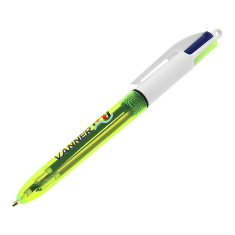 BIC® 4 Colours Fluo ballpen + lanyard Yellow | No Branding | not available | not available