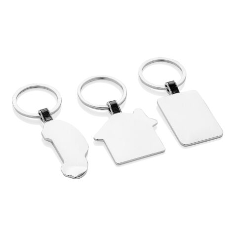 RCS recycled zinc alloy rectangle keyring silver | No Branding | not available | not available