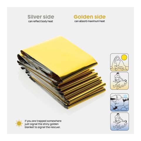 Solra emergency blanket in RCS recycled RPET pouch black | No Branding | not available | not available