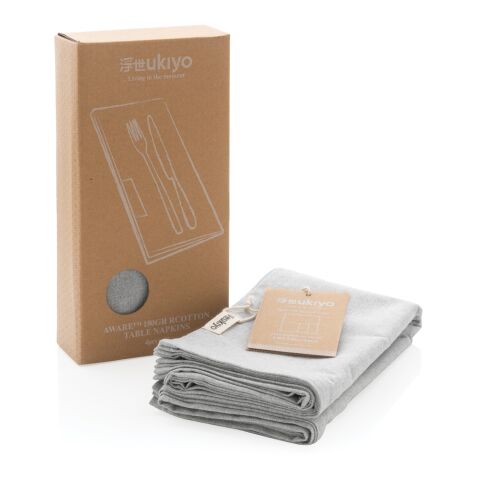 Ukiyo Aware™ 180gr rcotton table napkins 4pcs set grey | No Branding | not available | not available | not available