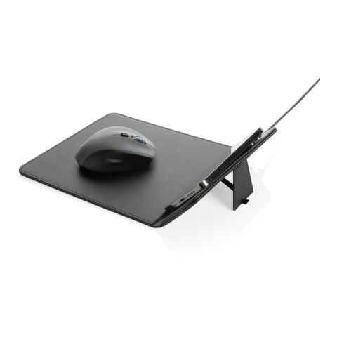 Swiss Peak RCS recycled PU 10W wireless charging mousepad black | No Branding | not available | not available