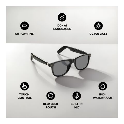 Miro AI-powered Audio Glasses with translation function black | No Branding | not available | not available