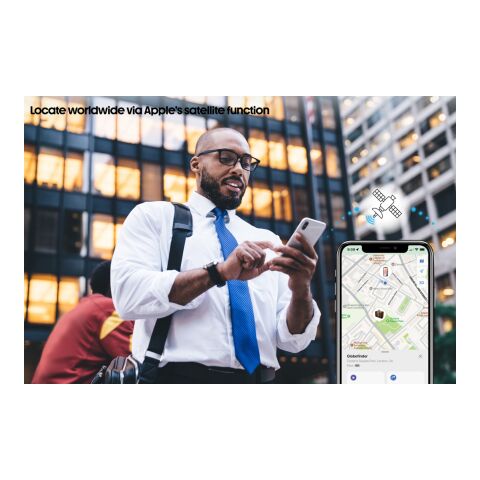 Globetrack RCSrPolyester luggage tag with worldwide locating black | No Branding | not available | not available