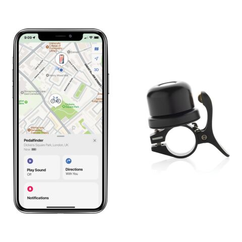 Pedalfinder bike bell with worldwide locating black | No Branding | not available | not available