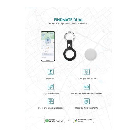 Findmate Dual RCS recycled plastic item finder IPX 5 White | No Branding | not available | not available