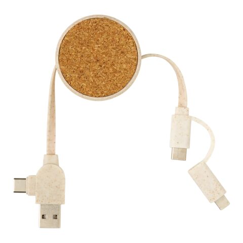 Cork and Wheat 6-in-1 retractable cable brown | No Branding | not available | not available