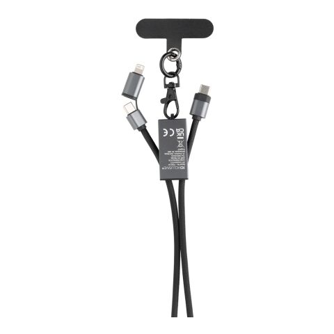 Terra RCS recycled PET phone cord with dual charge cable grey-black | No Branding | not available | not available