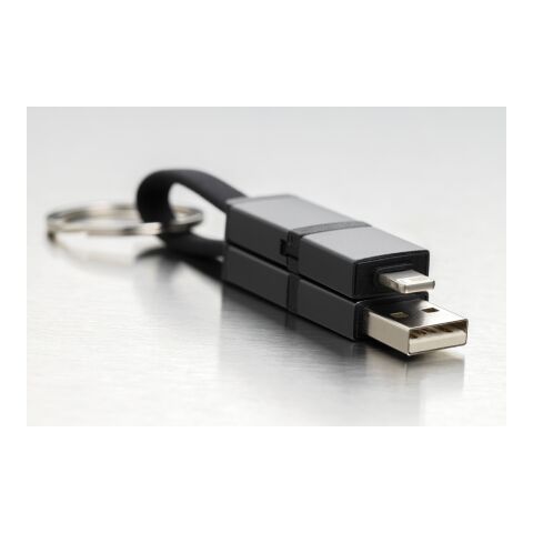 Terra recycled aluminum 4 in 1 60W fast charging cable grey | No Branding | not available | not available