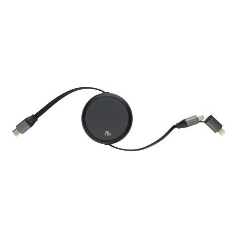 Terra RCS recycled aluminium retractable 240W 2-in-1 cable black | No Branding | not available | not available