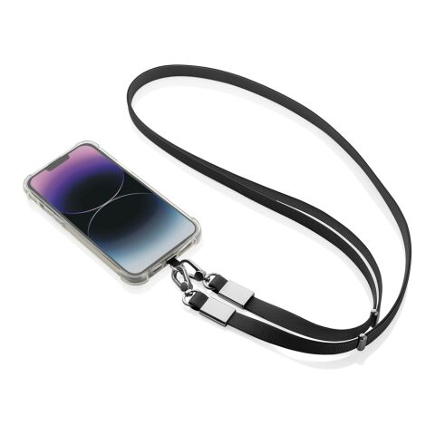 Nivo RCS recycled PET Crossbody lanyard black | No Branding | not available | not available