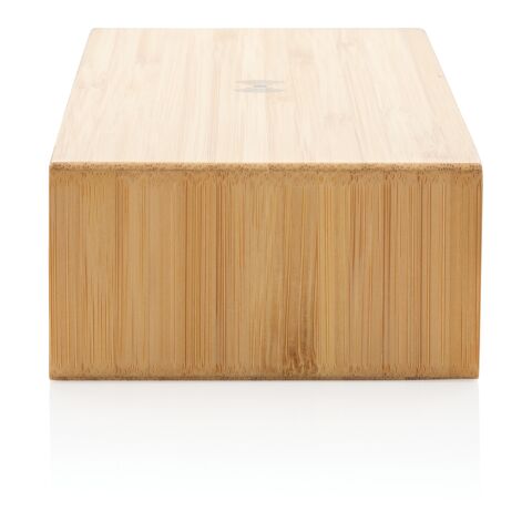 Bamboo alarm clock with 5W wireless charger brown | No Branding | not available | not available