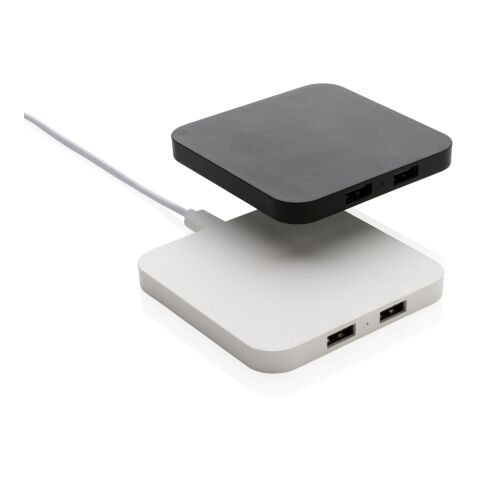 RCS recycled plastic 10W Wireless charger with USB Ports White | No Branding | not available | not available