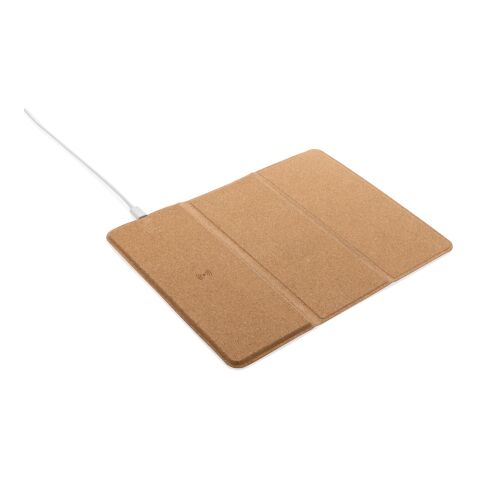 FSC® 10W wireless charging cork mousepad and stand brown | No Branding | not available | not available