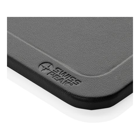 Swiss Peak 3 in 1 RCS recycled PU wireless charger desk tray black | No Branding | not available | not available
