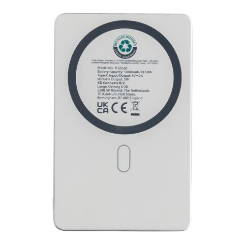 Orion RCS recycled aluminum 5000 mah 5W magnetic powerbank silver