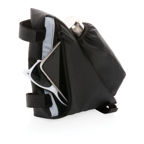 PU high visibility bike frame bag with bottle holder black | No Branding | not available | not available